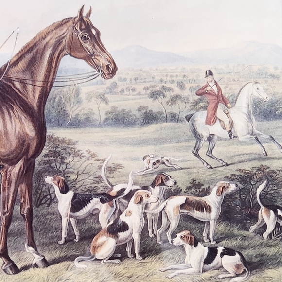 Gathering of Dogs 1991 Arthur A. Kaplan Co. Inc  N.Y.C. Litho in USA Framed Art - Picture 4 of 6